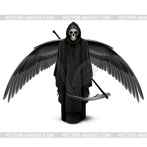 Two-winged angel of death - vector clipart