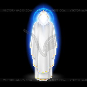 White angel on black - vector image