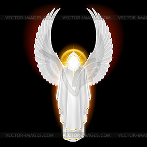 White angel on black - vector image