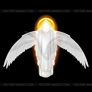 White angel on black - vector image