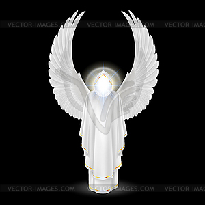 White angel on black - vector clipart