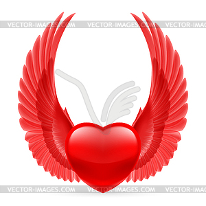 Heart with wings up - vector clip art