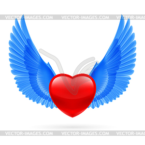 Сердце с поднятыми крыльями - клипарт в векторном формате
