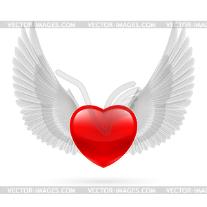 Heart with raised wings - vector clipart