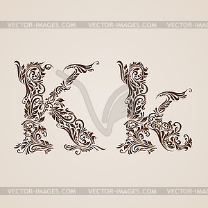 Decorated letter k - vector clipart