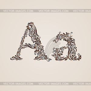 Decorated letter A - vector clipart