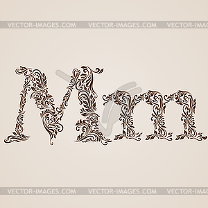 Decorated letter m - vector EPS clipart