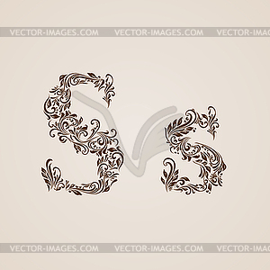 Decorated letter s - vector clipart