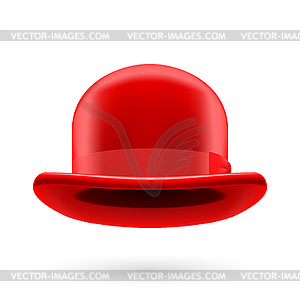 Red bowler hat - vector clipart