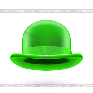 Green bowler hat - vector image