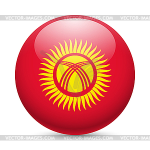 Round glossy icon of Kyrgyzstan - stock vector clipart