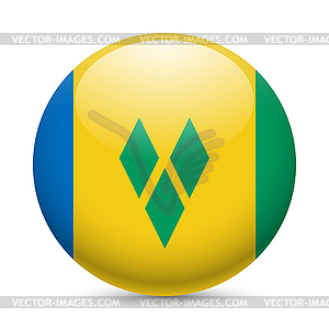 Round glossy icon of France - vector image