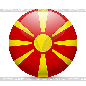 Round glossy icon of Macedonia - vector clipart