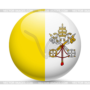 Round glossy icon of Vatican City - vector clipart