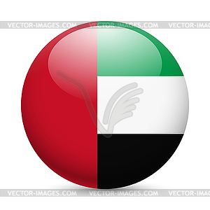 Round glossy icon of UAE - vector clip art