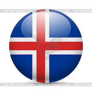Round glossy icon of Iceland - vector clip art
