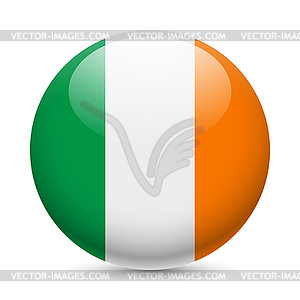 Round glossy icon of Ireland - vector clipart