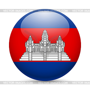 Round glossy icon of Cambodia - vector clipart