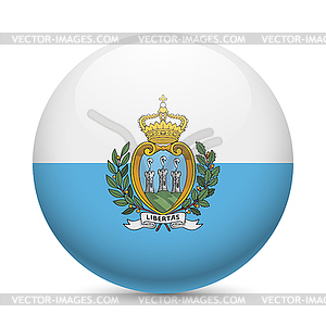 Round glossy icon of San Marino - vector clipart