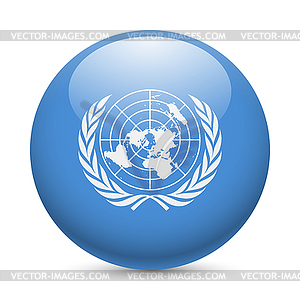 Round glossy icon of United Nations - vector image