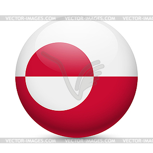 Round glossy icon of Greenland - vector clipart