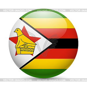 Round glossy icon of Zimbabwe - vector image