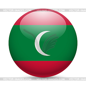 Round glossy icon of Maldives - color vector clipart