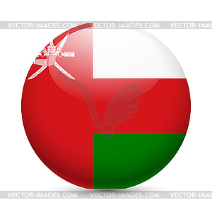 Round glossy icon of Oman - vector clipart