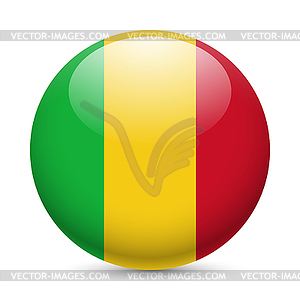 Round glossy icon of Mali - vector clipart