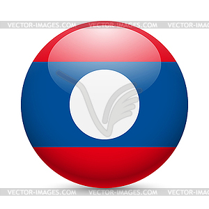 Round glossy icon of Laos - color vector clipart