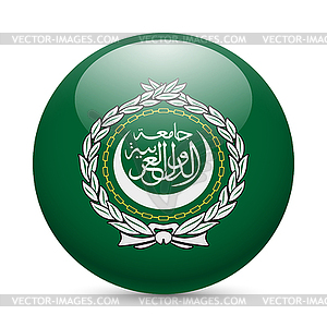 Round glossy icon of Arab League - vector clip art