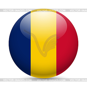 Round glossy icon of Chad - vector clipart