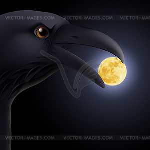 Black raven - vector clip art