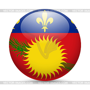 Badge in colours of Guadeloupe flag - vector clip art