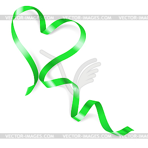 Сердце из зеленой лентой - иллюстрация в векторе