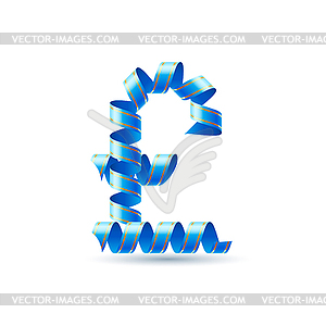 British pound sign made of spiral ribbon - vector clipart