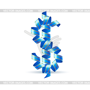 US dollar sign made of spiral ribbon - vector image