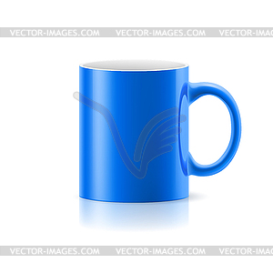 Blue mug - vector image