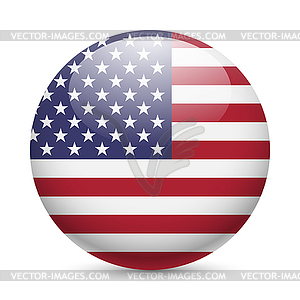 Round glossy icon of USA - vector clipart