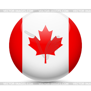 Round glossy icon of Canada - vector clip art