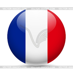 Round glossy icon of France - vector image