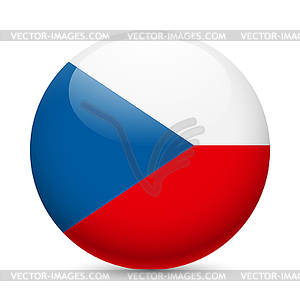 Round glossy icon of Czech Republic - vector clipart