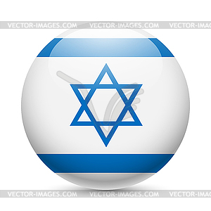 Round glossy icon of Israel - vector image