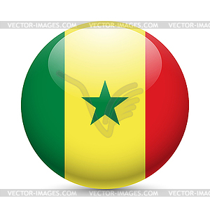 Round glossy icon of Senegal - vector clip art