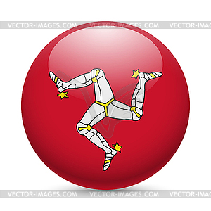 Round glossy icon of Isle of Man - vector image