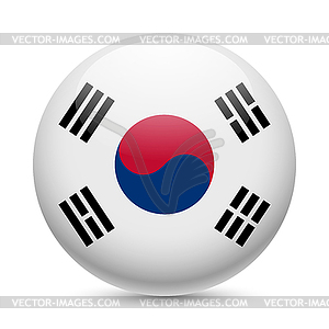 Round glossy icon of South Korea - vector clipart