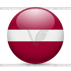 Round glossy icon of Latvia - vector clipart