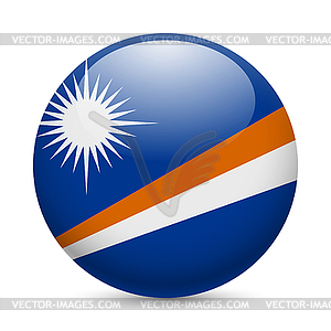 Round glossy icon of Marshall Islands - vector clipart