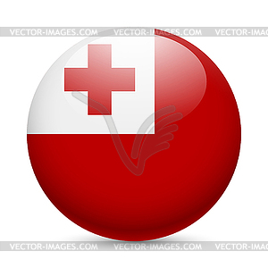 Round glossy icon of Tonga - vector clipart