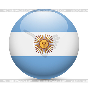 Round glossy icon of Argentina - vector clip art